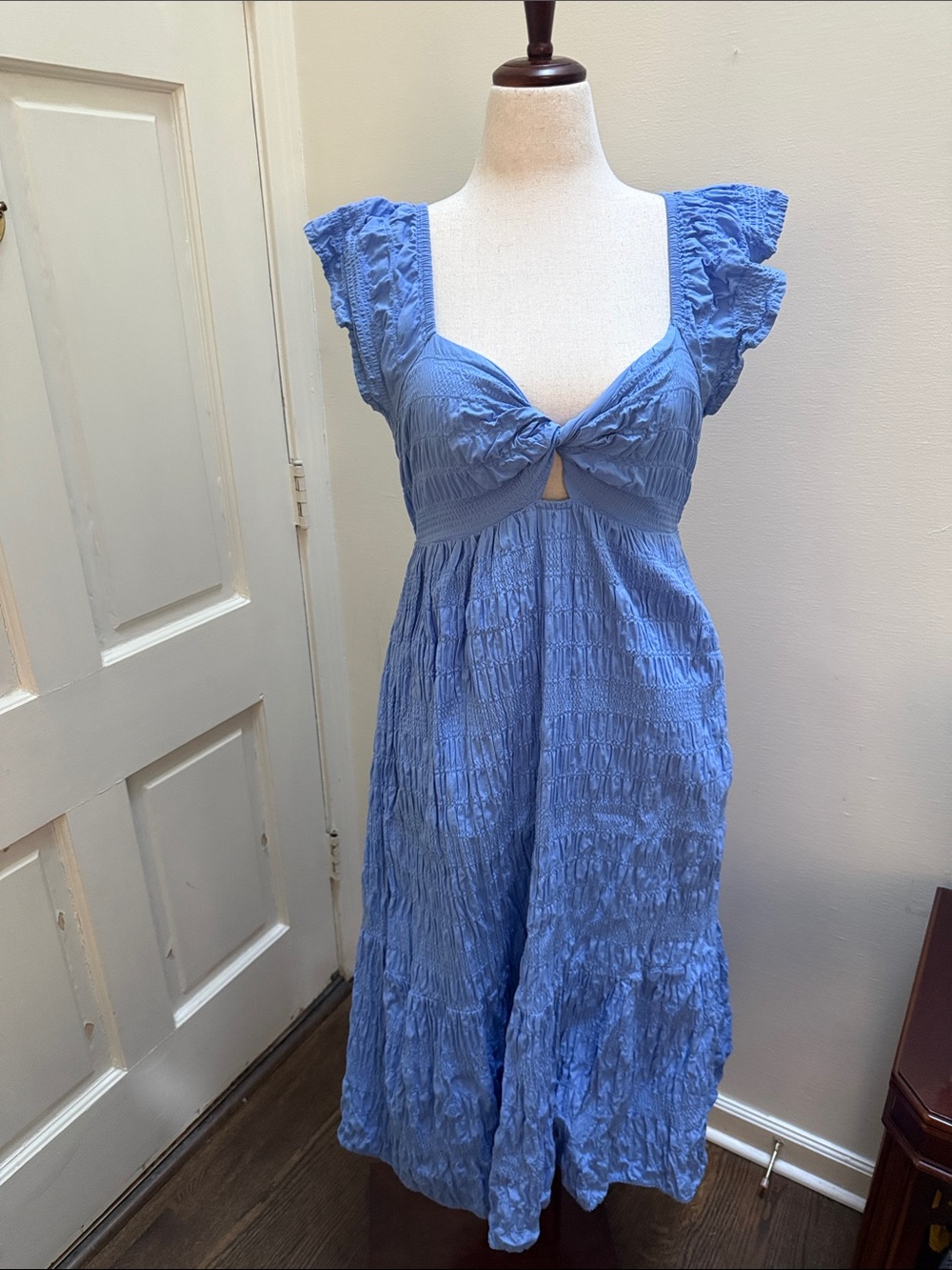 Blue Tie-Front Sundress